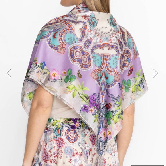 Johnny Was Tassel Silk Scarf - Picture 3 of 5